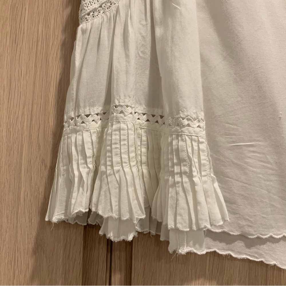 Sea New York White Pleated Ruffle Sleeve Blouse - 8 - Picture 9 of 15